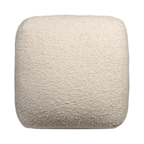 Homeroots 18" Chic Polyester Cube Outdoor Pouf Ottoman - Stylish, Versatile Footrest & Extra Seating Solution Beige  551570