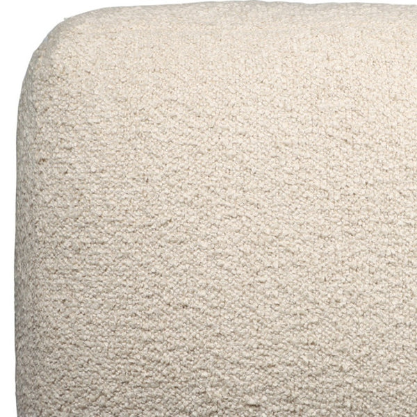 Homeroots 18" Chic Polyester Cube Outdoor Pouf Ottoman - Stylish, Versatile Footrest & Extra Seating Solution Beige  551570