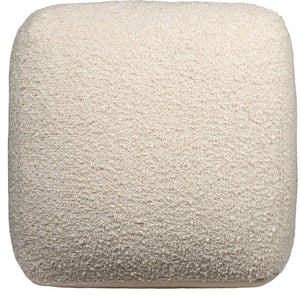 Homeroots 18" Chic Polyester Cube Outdoor Pouf Ottoman - Stylish, Versatile Footrest & Extra Seating Solution Beige  551570