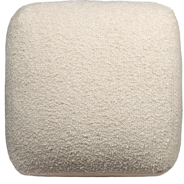 Homeroots 18" Chic Polyester Cube Outdoor Pouf Ottoman - Stylish, Versatile Footrest & Extra Seating Solution Beige  551570