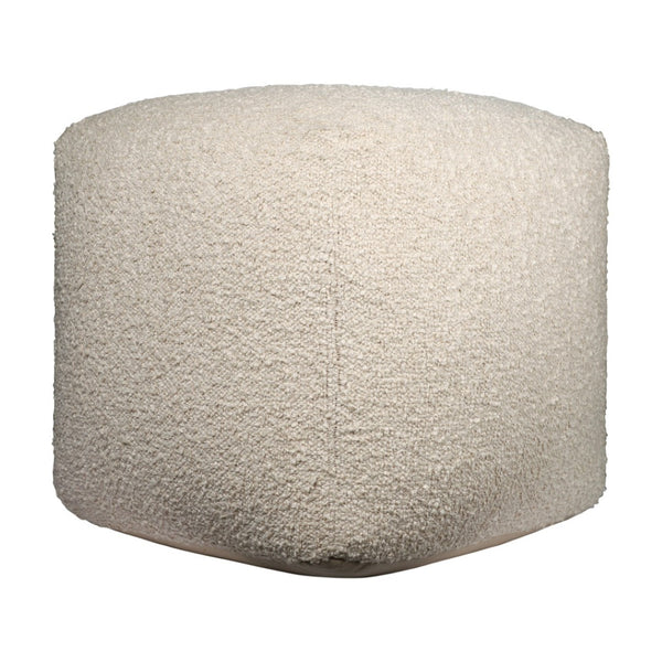 HomeRoots 18" Cube Outdoor Pouf Ottoman - Modern Versatile Accent Piece for Indoor and Outdoor Living Spaces Beige 551570