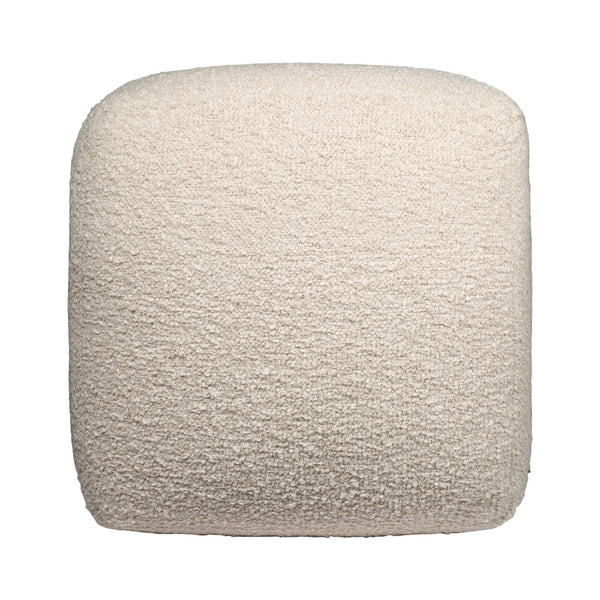 Homeroots 18" Chic Polyester Cube Outdoor Pouf Ottoman - Stylish, Versatile Footrest & Extra Seating Solution Beige  551570