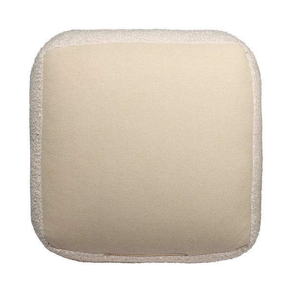 Homeroots 18" Chic Polyester Cube Outdoor Pouf Ottoman - Stylish, Versatile Footrest & Extra Seating Solution Beige  551570