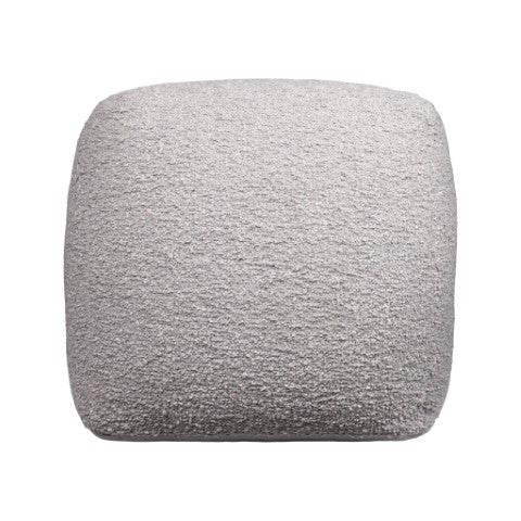 Homeroots 18" Chic Polyester Cube Outdoor Pouf Ottoman - Stylish, Versatile Footrest & Extra Seating Solution Gray  551571