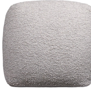 Homeroots 18" Chic Polyester Cube Outdoor Pouf Ottoman - Stylish, Versatile Footrest & Extra Seating Solution Gray  551571