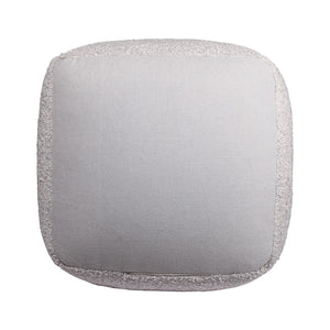 Homeroots 18" Chic Polyester Cube Outdoor Pouf Ottoman - Stylish, Versatile Footrest & Extra Seating Solution Gray  551571