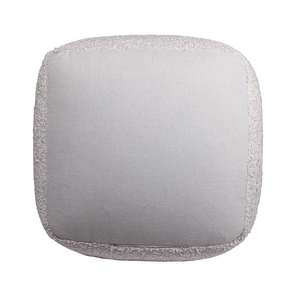 Homeroots 18" Chic Polyester Cube Outdoor Pouf Ottoman - Stylish, Versatile Footrest & Extra Seating Solution Gray  551571