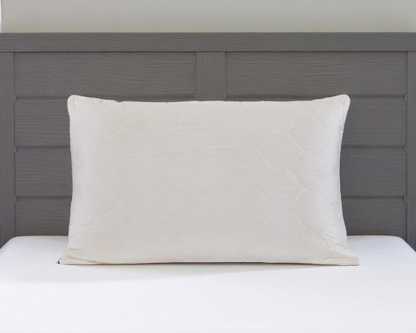 HomeRoots Cotton Hypoallergenic Bed Pillow - Plush Wool Fill, Quilted Cover, Customizable Loft for Cool Sleep 551574