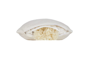 HomeRoots Cotton Hypoallergenic King Size Pillow for Back Sleepers - Cool, Plush Wool Fill & Adjustable Loft 551576