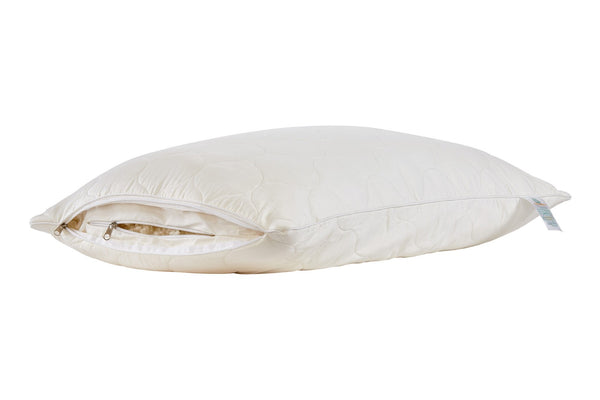 HomeRoots Cotton Hypoallergenic King Size Pillow for Back Sleepers - Cool, Plush Wool Fill & Adjustable Loft 551576