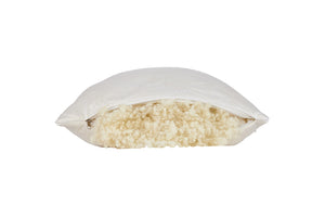 HomeRoots Cotton Hypoallergenic King Size Pillow for Back Sleepers - Cool, Plush Wool Fill & Adjustable Loft 551576
