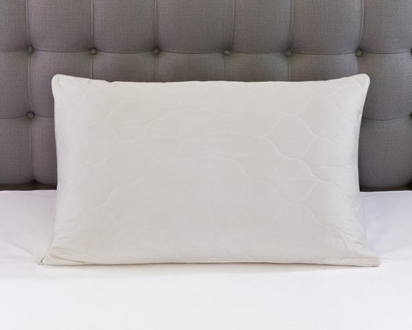 HomeRoots Cotton Hypoallergenic King Size Pillow for Back Sleepers - Cool, Plush Wool Fill & Adjustable Loft 551576