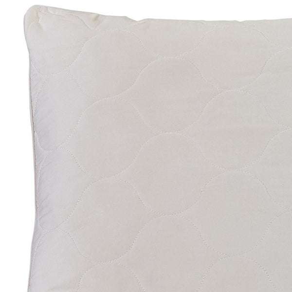 HomeRoots Cotton Hypoallergenic King Size Pillow for Back Sleepers - Cool, Plush Wool Fill & Adjustable Loft 551576