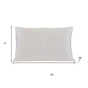 HomeRoots Cotton Hypoallergenic King Size Pillow for Back Sleepers - Cool, Plush Wool Fill & Adjustable Loft 551576