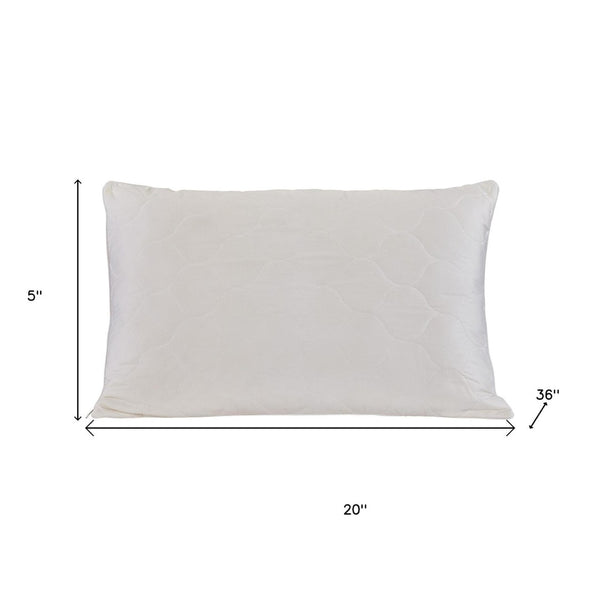HomeRoots Cotton Hypoallergenic King Size Pillow for Back Sleepers - Cool, Plush Wool Fill & Adjustable Loft 551576