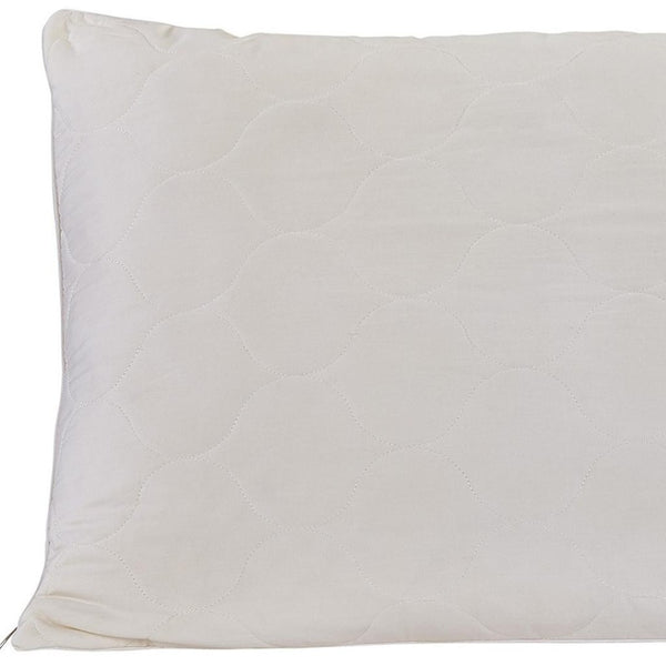 HomeRoots Cotton Hypoallergenic King Size Pillow for Back Sleepers - Cool, Plush Wool Fill & Adjustable Loft 551576