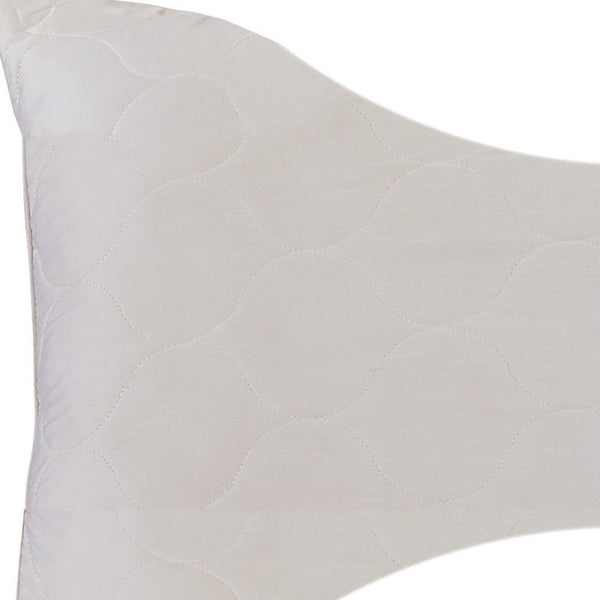 HomeRoots Cotton Ergonomic Hypoallergenic Bed Pillow for Side Sleepers – Plush Wool Fill & Removable Cover 551580