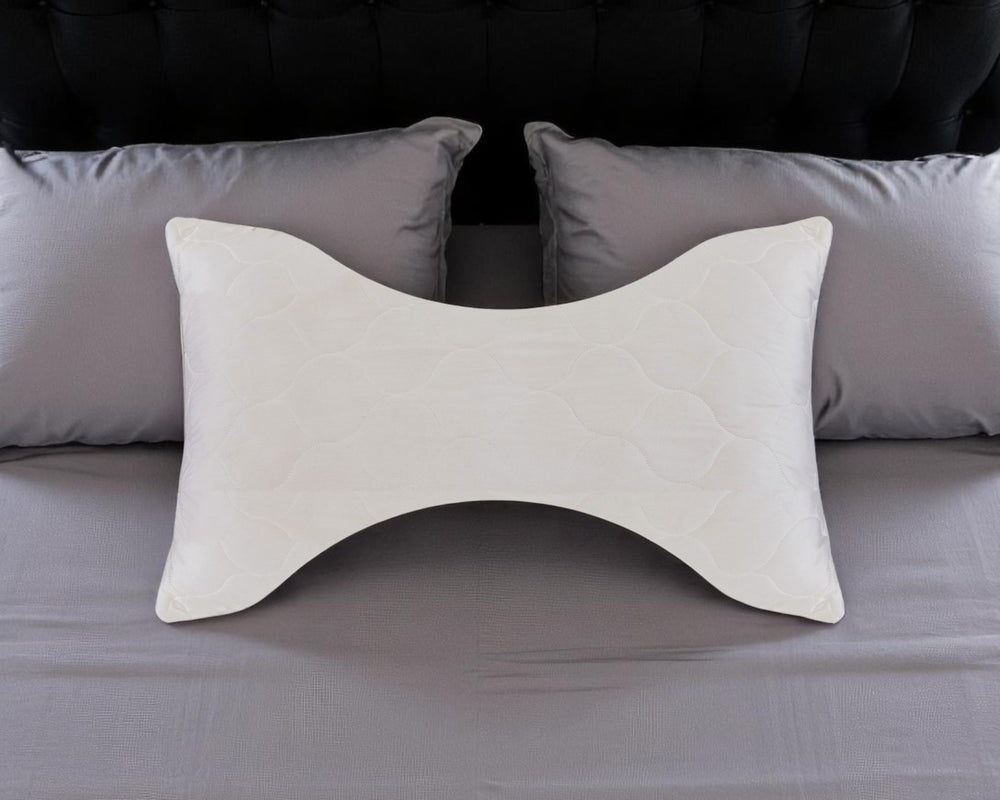 HomeRoots Cotton Ergonomic Hypoallergenic Bed Pillow for Side Sleepers – Plush Wool Fill & Removable Cover 551580