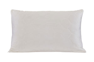 HomeRoots Cotton Hypoallergenic Bed Pillow with Latex Foam & Wool for Back Sleepers - Plush, Supportive Comfort 551586
