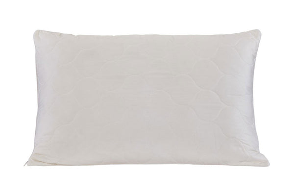 HomeRoots Cotton Hypoallergenic Bed Pillow with Latex Foam & Wool for Back Sleepers - Plush, Supportive Comfort 551586