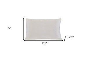 HomeRoots Cotton Hypoallergenic Bed Pillow with Latex Foam & Wool for Back Sleepers - Plush, Supportive Comfort 551586