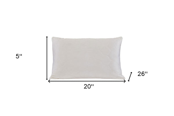 HomeRoots Cotton Hypoallergenic Bed Pillow with Latex Foam & Wool for Back Sleepers - Plush, Supportive Comfort 551586