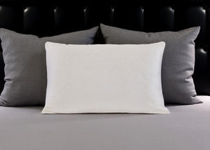 HomeRoots Cotton Hypoallergenic Bed Pillow with Latex Foam & Wool for Back Sleepers - Plush, Supportive Comfort 551586