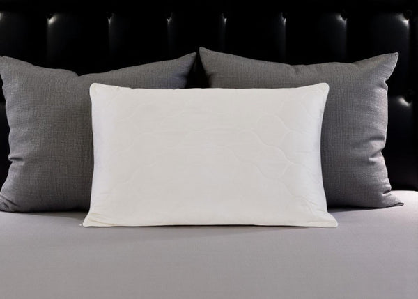 HomeRoots Cotton Hypoallergenic Bed Pillow with Latex Foam & Wool for Back Sleepers - Plush, Supportive Comfort 551586