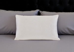 HomeRoots Cotton Hypoallergenic Queen Bed Pillow with Latex Foam & Wool for Cooling Comfort & Support 551587
