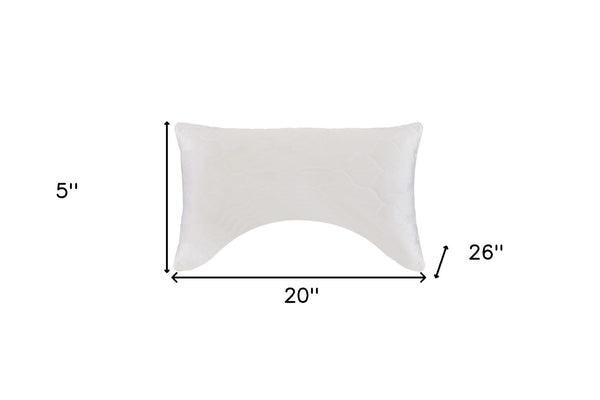 HomeRoots Cotton Ergonomic Hypoallergenic Bed Pillow for Side Sleepers - Latex Foam & Wool, Cooling Comfort 551589