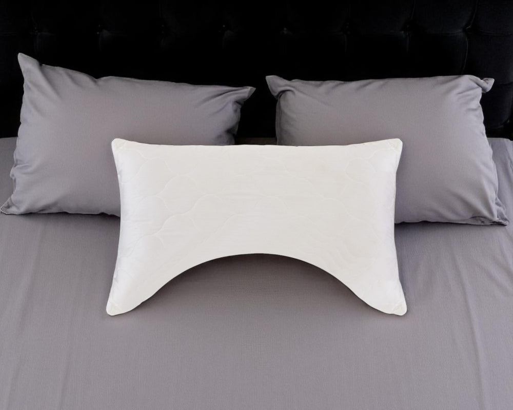 HomeRoots Cotton Ergonomic Hypoallergenic Bed Pillow for Side Sleepers - Latex Foam & Wool, Cooling Comfort 551589
