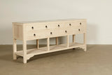 Lilys Console Table 9 Drawers With Marble Top Nature Whitewash 55159M-NW