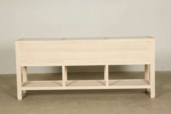 Lilys Console Table 9 Drawers With Marble Top Nature Whitewash 55159M-NW