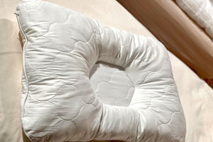 HomeRoots Cotton Hypoallergenic Queen Size Bed Pillow with Latex Foam & Wool for Cool, Firm Support & Comfort 551591