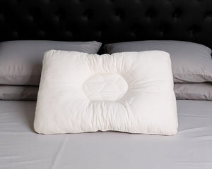 HomeRoots Cotton Hypoallergenic Queen Size Bed Pillow with Latex Foam & Wool for Cool, Firm Support & Comfort 551591