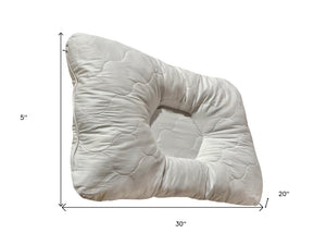 HomeRoots Cotton Hypoallergenic Queen Size Bed Pillow with Latex Foam & Wool for Cool, Firm Support & Comfort 551591
