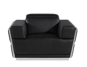 Three Piece Italian Leather Sectional Sofa Set with Luxurious Six Person Living Room Seating