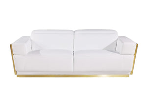 Three Piece Italian Leather Sectional Sofa Set Seating Six in Modern Living Room