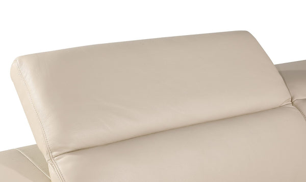 HomeRoots 70" Beige Italian Leather Loveseat - Luxurious Comfort, Modern Design & Gold Accents for Any Space 551601