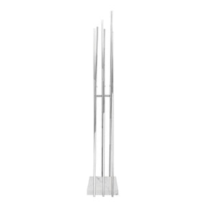 Homeroots 65" Stylish Silver And White Metal Marble Coat Rack - Modern Six Hook Freestanding Organizer For Entryway Chrome  551626