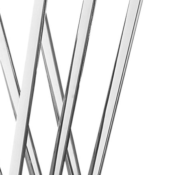 Homeroots 65" Stylish Silver And White Metal Marble Coat Rack - Modern Six Hook Freestanding Organizer For Entryway Chrome  551626