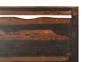 Homeroots Dark Brown Live Edge Solid Wood Queen Bed Frame  Solid Wood 551633