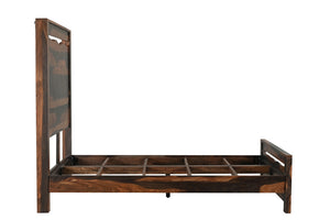 Homeroots Dark Brown Live Edge Solid Wood Queen Bed Frame  Solid Wood 551633