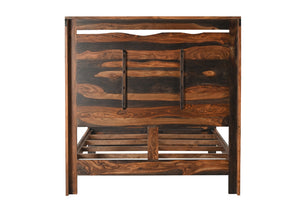 Homeroots Dark Brown Live Edge Solid Wood Queen Bed Frame  Solid Wood 551633