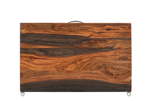 Homeroots 30" Dark Brown Two Drawer Live Edge Solid Wood Nightstand   551635