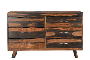 Homeroots 63" Dark Brown Solid Wood Live Edge Six Drawer Double Dresser  Solid Wood 551637