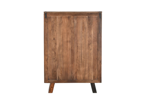 Homeroots 36" Dark Brown Solid Wood Live Edge Five Drawer Standard Chest  Solid Wood 551638