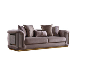 HomeRoots Four-Piece Beige Linen Seating Set for Eight – Contemporary Comfort with 12 Toss Pillows Included 551641