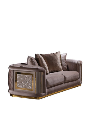 HomeRoots Four-Piece Beige Linen Seating Set for Eight – Contemporary Comfort with 12 Toss Pillows Included 551641