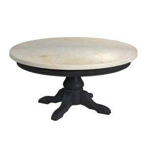 Butler Specialty Danielle Marble Coffee Table - Elegant Round Design With Hand-carved Base For Modern Living Spaces Black Marble,Mahogany Wood,Plywood 5516432-butler